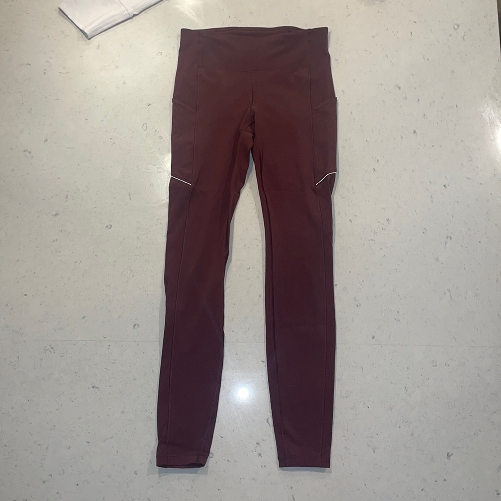 Size 4-Maroon Lululemon running leggings